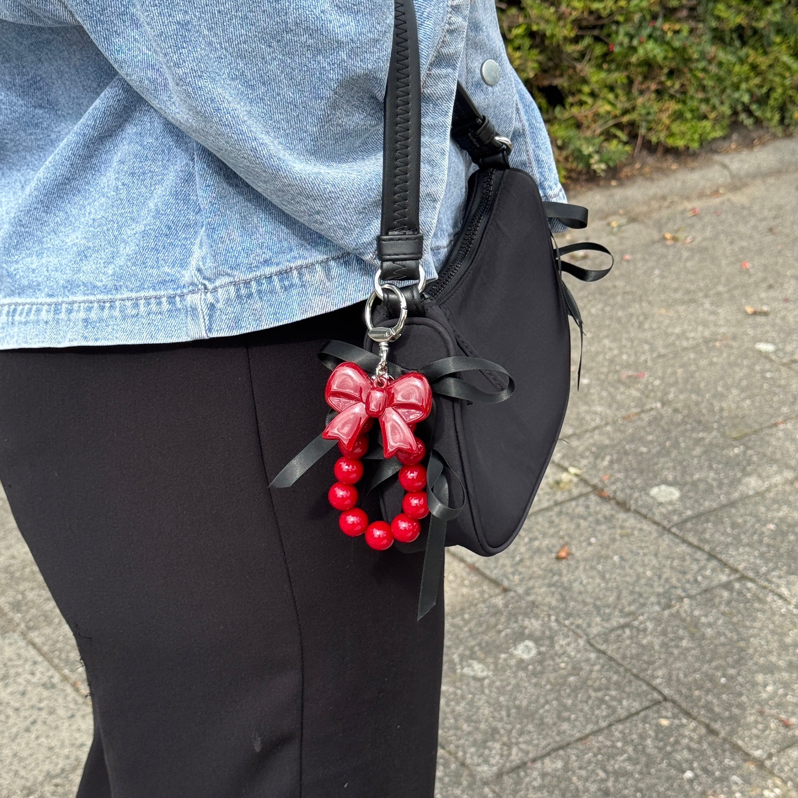 xoxo Wildhearts Bag Charm - Pearl Bow - Red