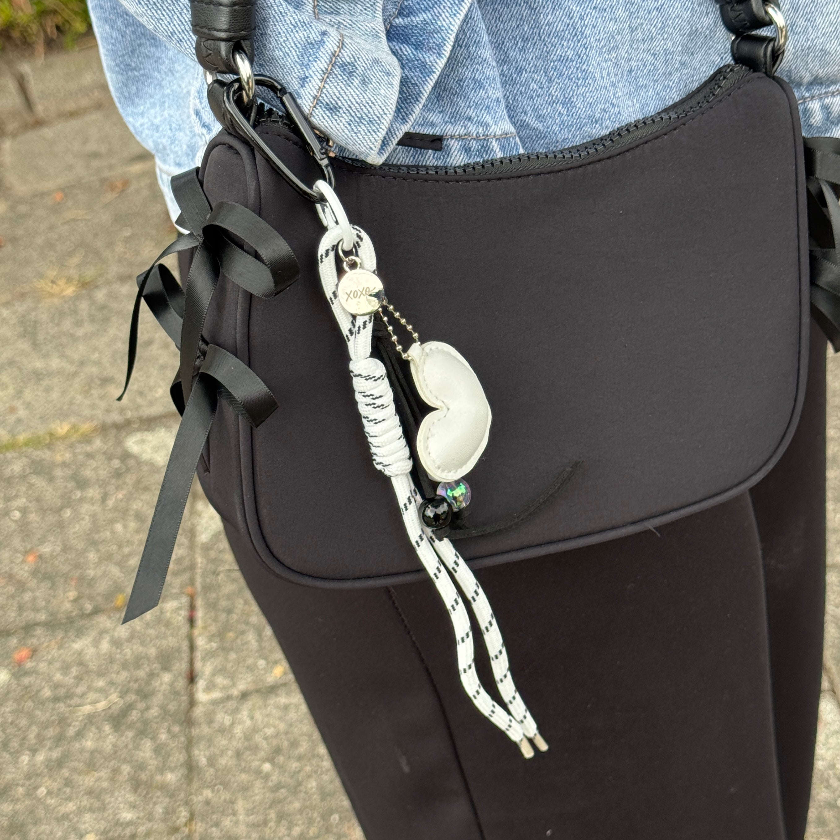 xoxo Wildhearts Bag Charm - Rope Heart - White