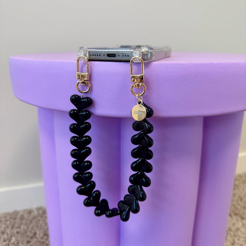 xoxo Wildhearts iPhone 17 Pro Max - Funky Hearts (Black) Transparant Cord Case