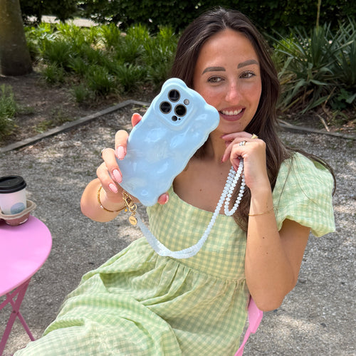 Bubbly case Ice Blue - Dusty Cord (long) - iPhone 15 Plus