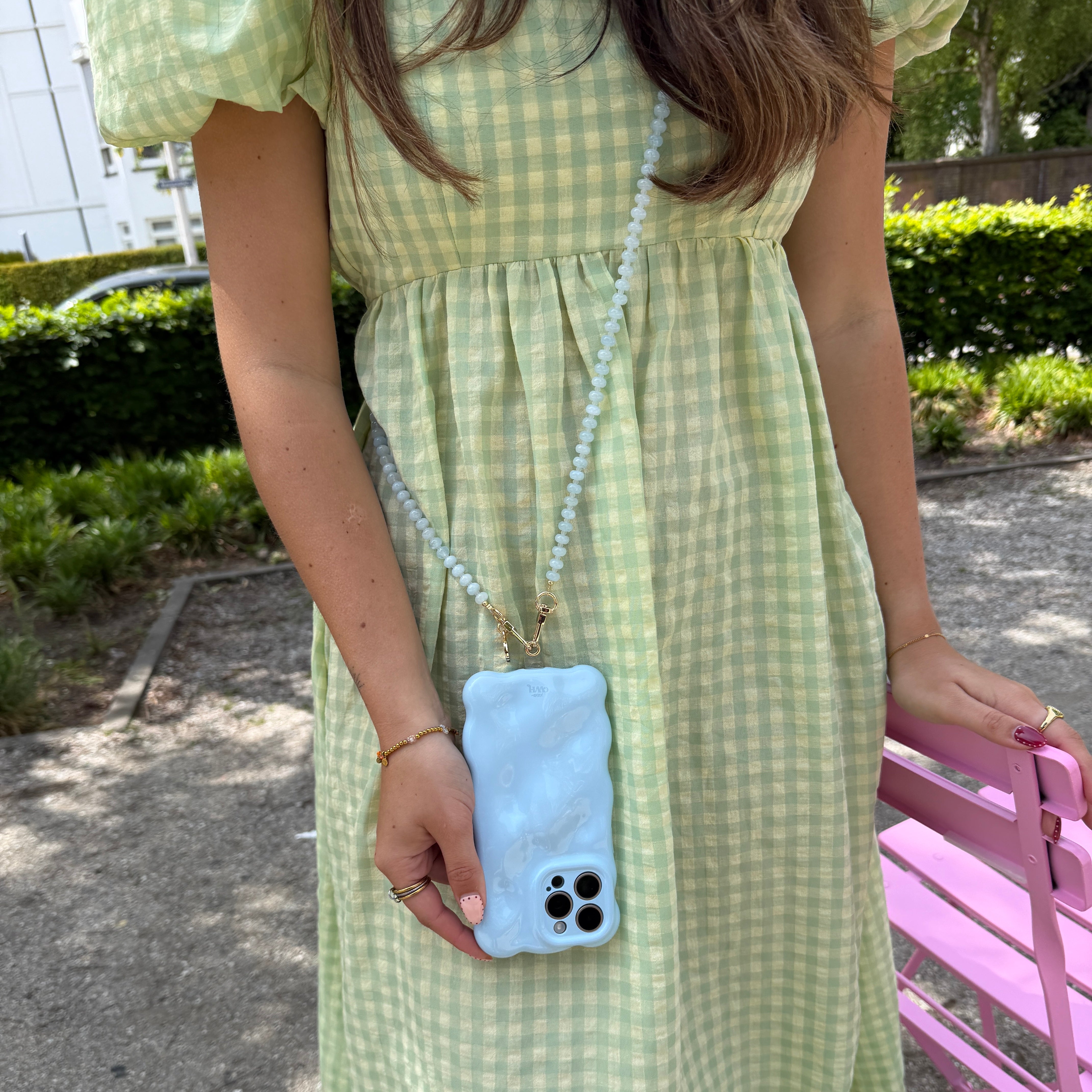 Bubbly case Ice Blue - Dusty Cord (long) - iPhone 15 Plus
