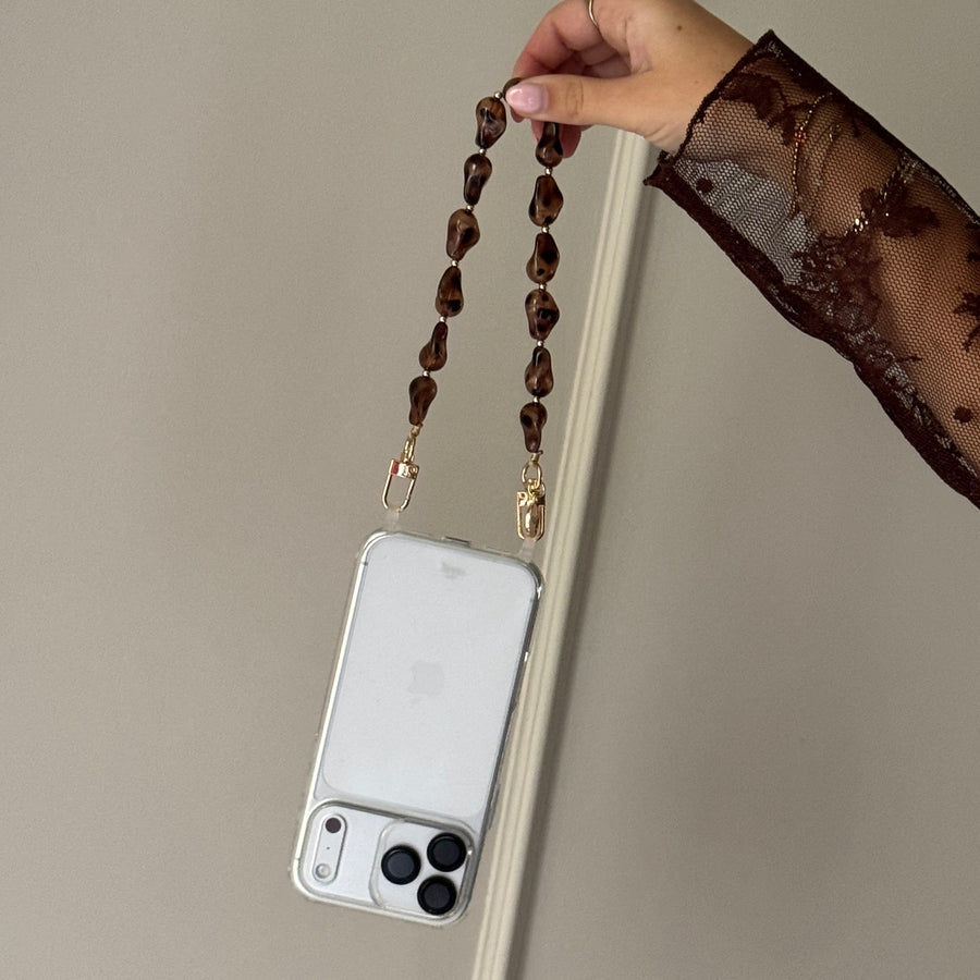 iPhone 17 Air - Leopard Muse (short) Transparant Cord Case