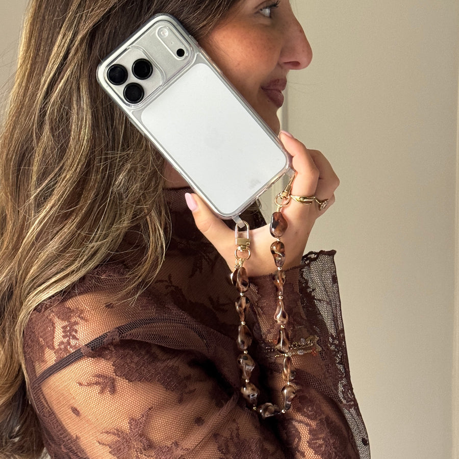 iPhone 17 Air - Leopard Muse (short) Transparant Cord Case