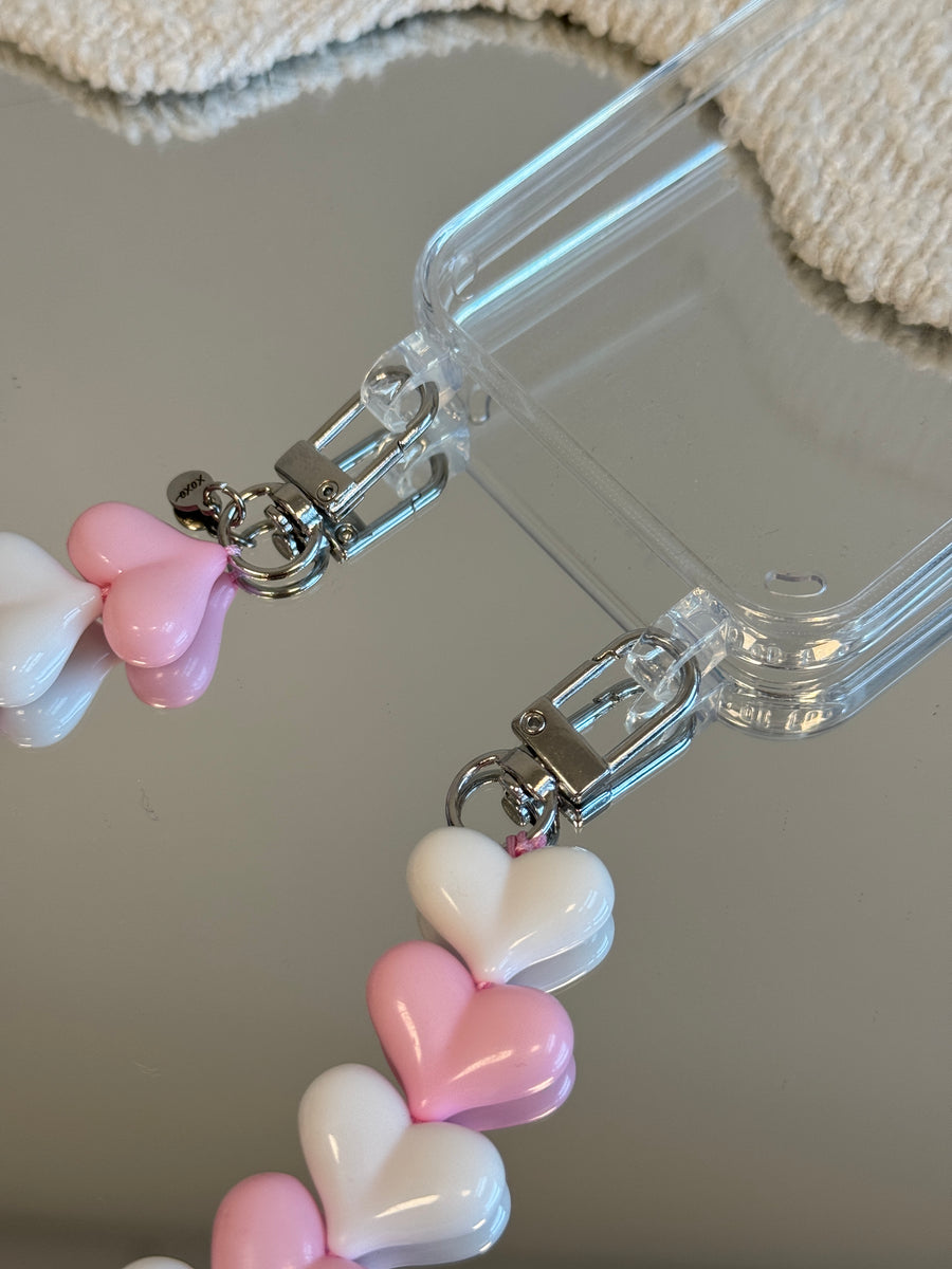 Funky Hearts Charm Cord (pink and white)