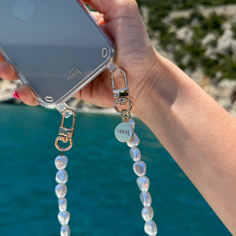 xoxo Wildhearts Samsung Galaxy S23 - Pearlfection Transparant Cord Case - Long cord
