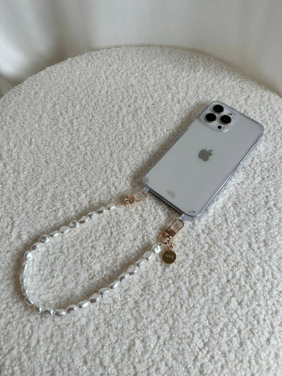 iPhone 12 - Pearlfection Transparant Cord Case - Short cord