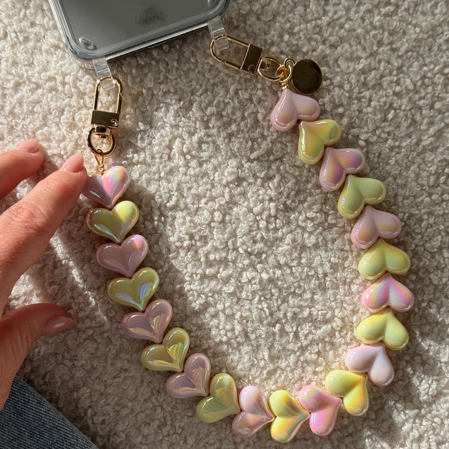 xoxo Wildhearts Funky Hearts Charm Cord (Pink & Yellow Metallic)