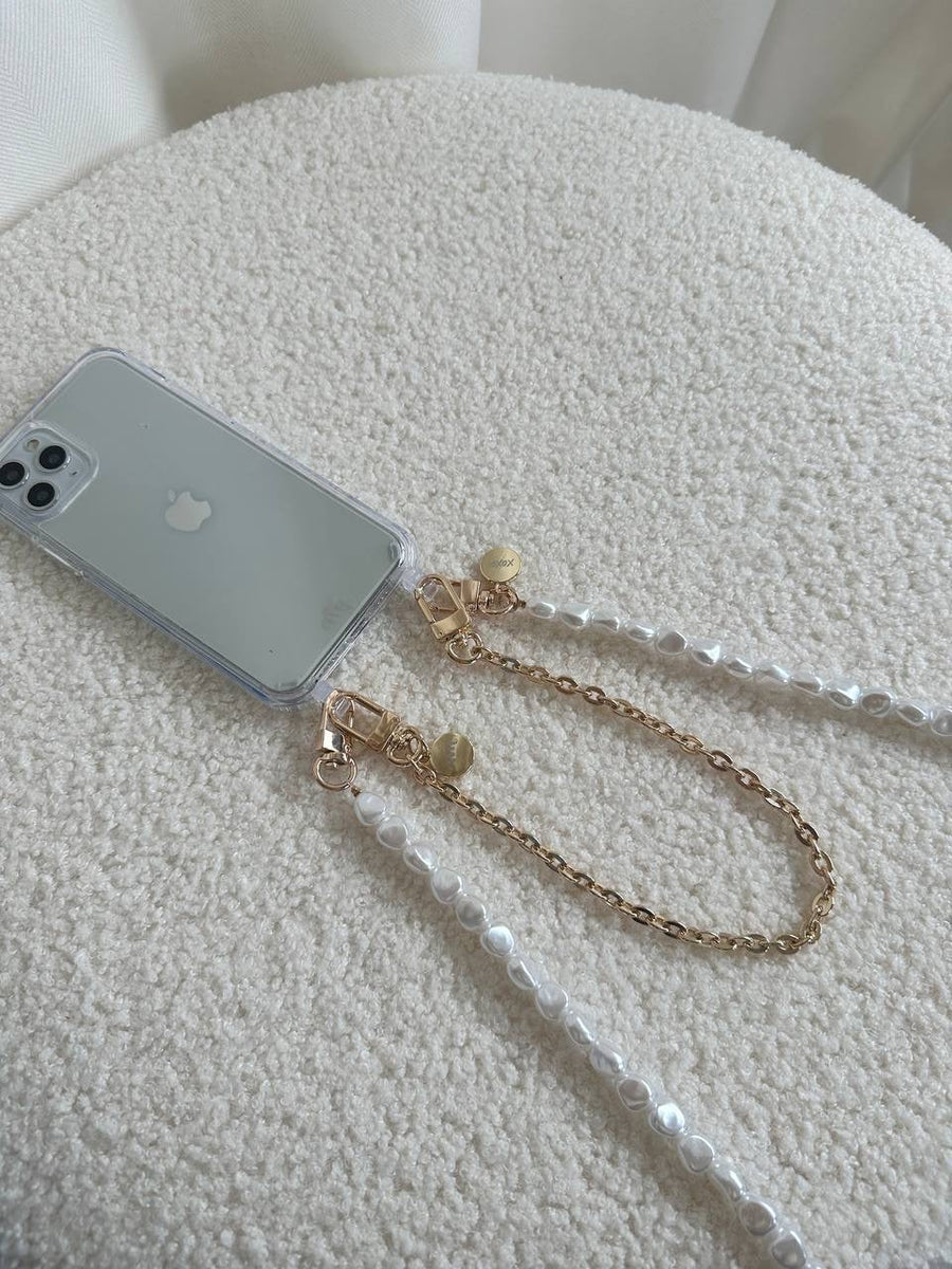 iPhone 14 - Pearlfection Transparant Cord Case - Long cord