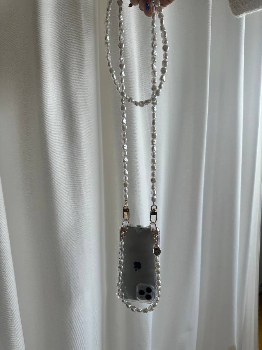 iPhone X/XS - Pearlfection Transparant Cord Case - Long cord