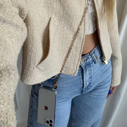 xoxo Wildhearts - iPhone X/XS - Dreamy Transparant Cord Case - Long Cord