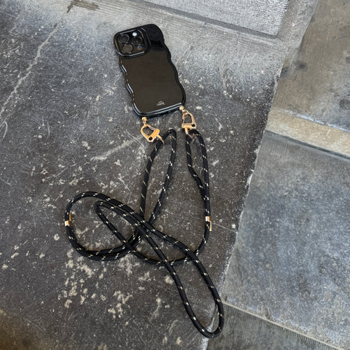 xoxo Wildhearts Glossy Wavy Cord Case Black - Gold Goddess