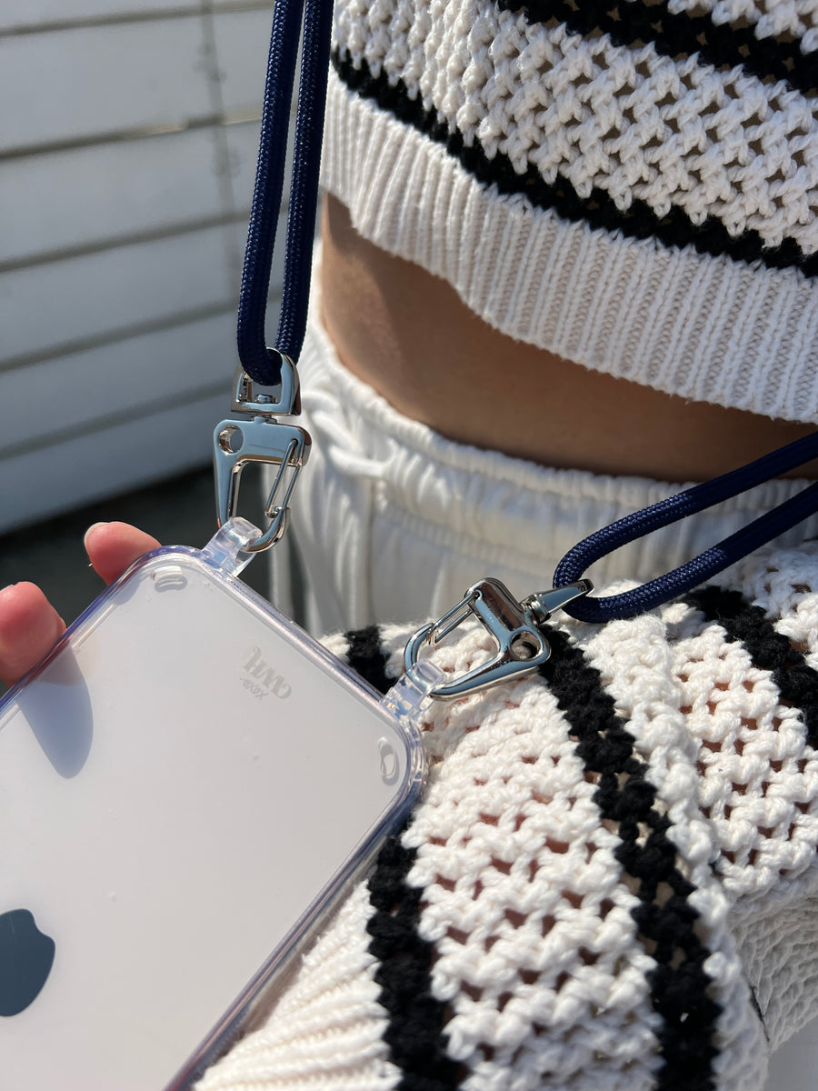 iPhone 12 - Étui de cordon transparent surcharge de la marine