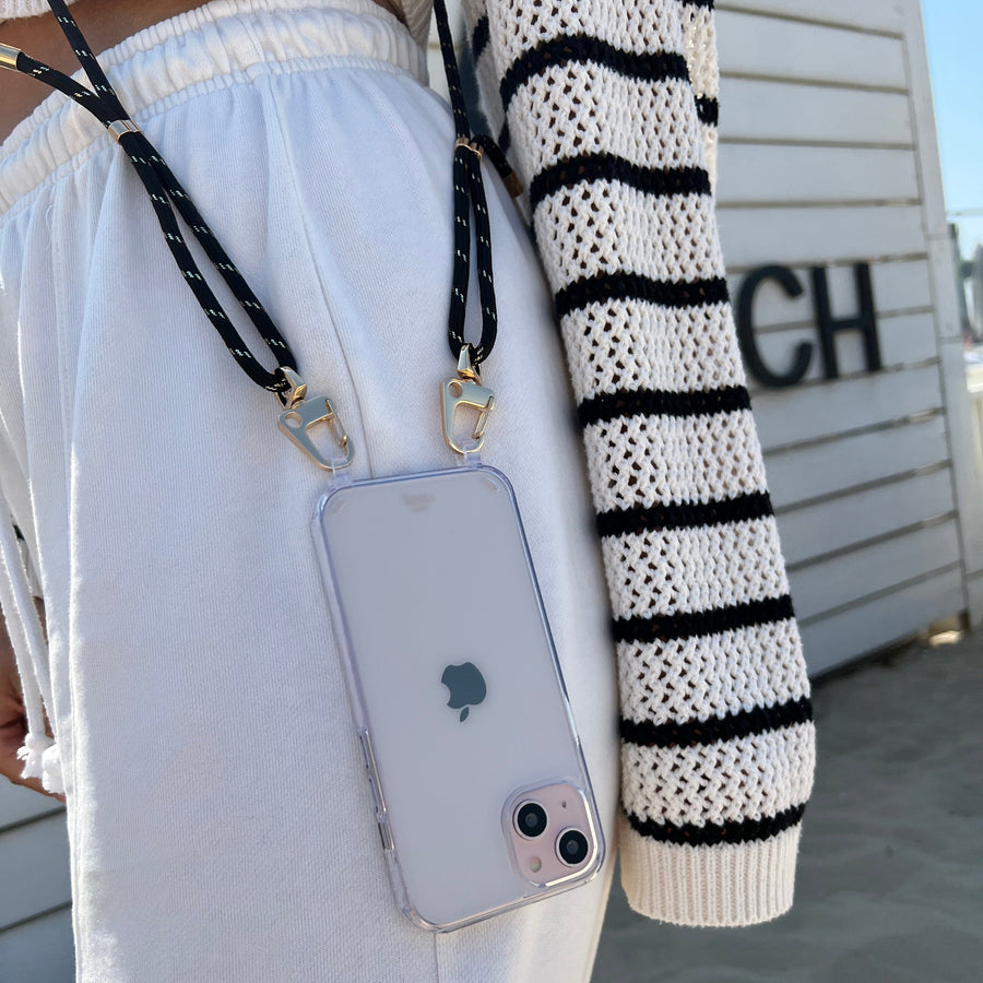 xoxo Wildhearts - iPhone 15 - Gold Goddess Transparant Cord Case