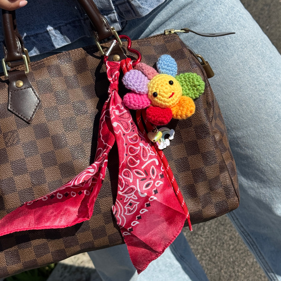 Bag Charm - Sunshine Bloom - Red