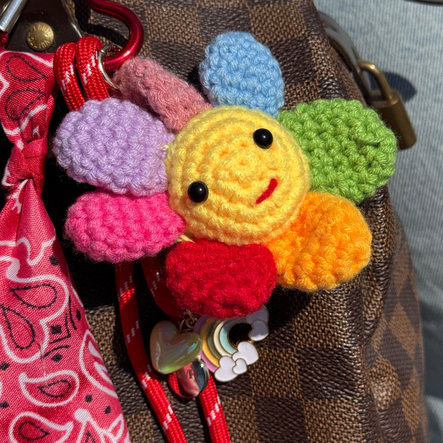 Bag Charm - Sunshine Bloom - Red