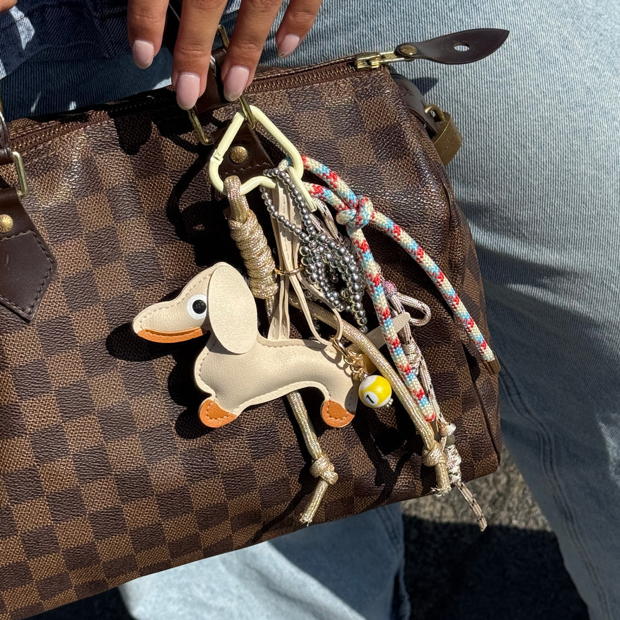 Bag Charm - Puppy Love - Beige