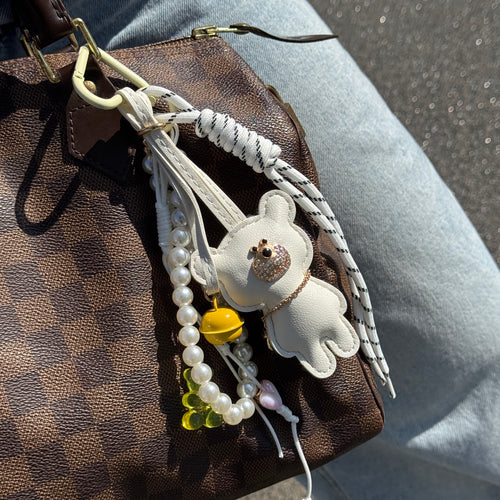 xoxo Wildhearts Bag Charm - Teddy Twist - White