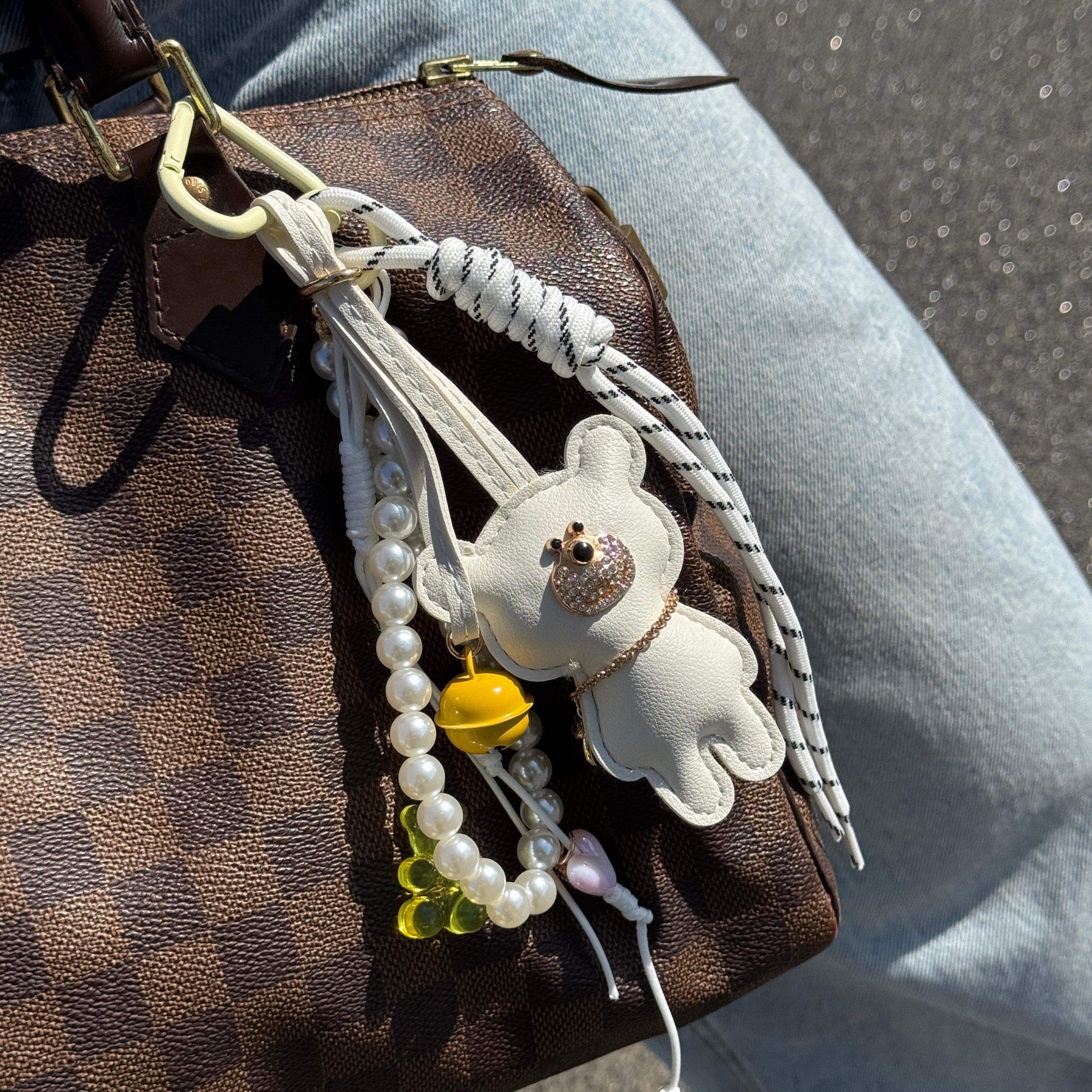 xoxo Wildhearts Bag Charm - Teddy Twist - White