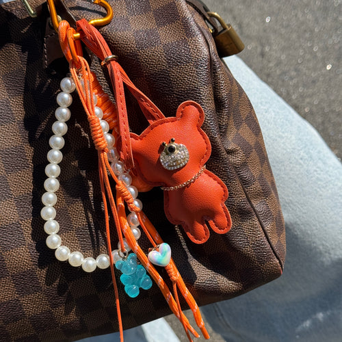 xoxo Wildhearts Bag Charm - Teddy Twist - Orange