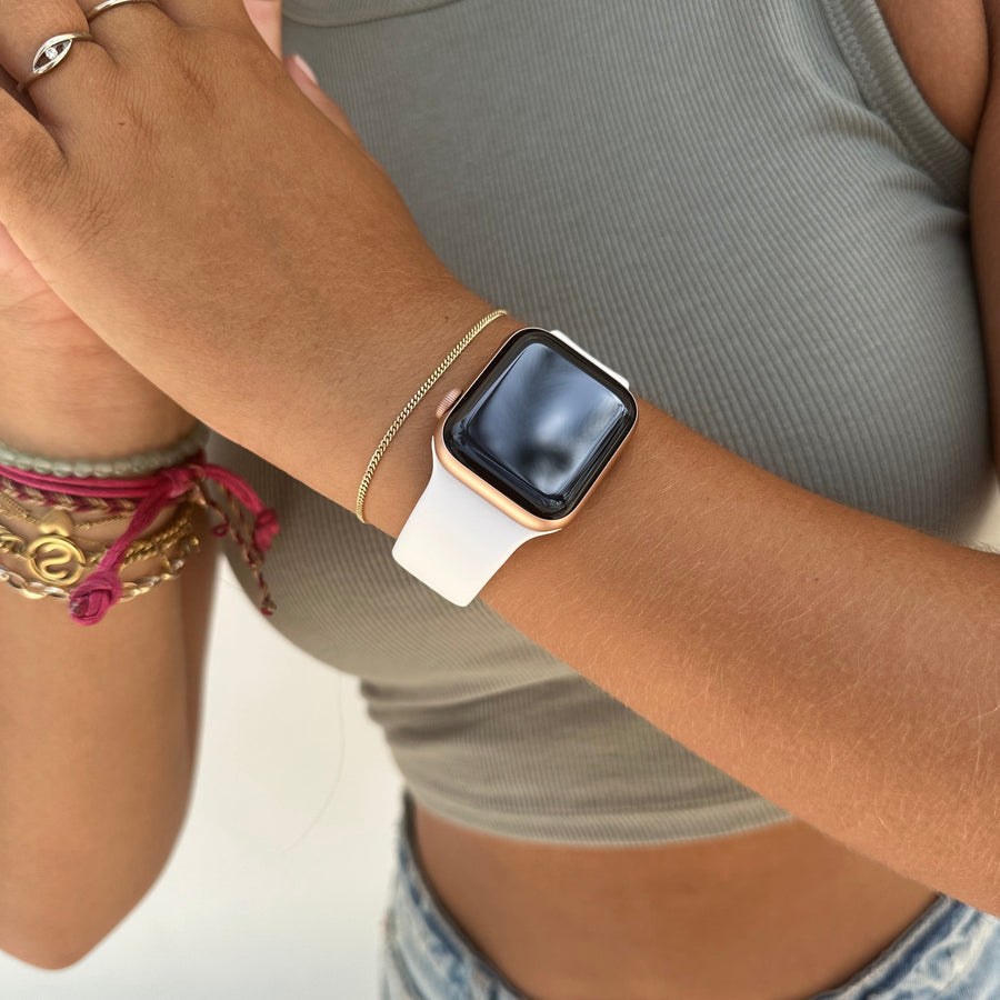 xoxo Wildhearts - Apple Watch siliconen bandje wit - 44/45/46/49mm