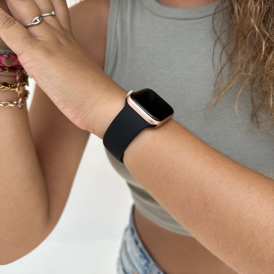 xoxo Wildhearts - Apple Watch siliconen bandje zwart - 38/40/41/42mm
