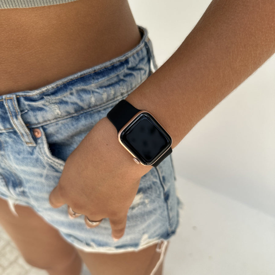 Apple Watch Silikonband Schwarz