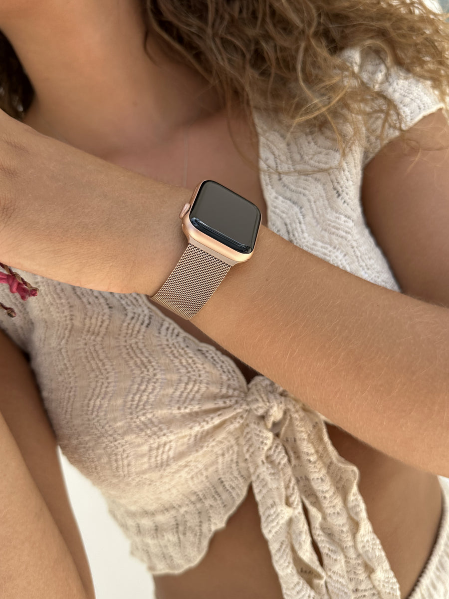 Apple Watch Milanese strap rosé gold