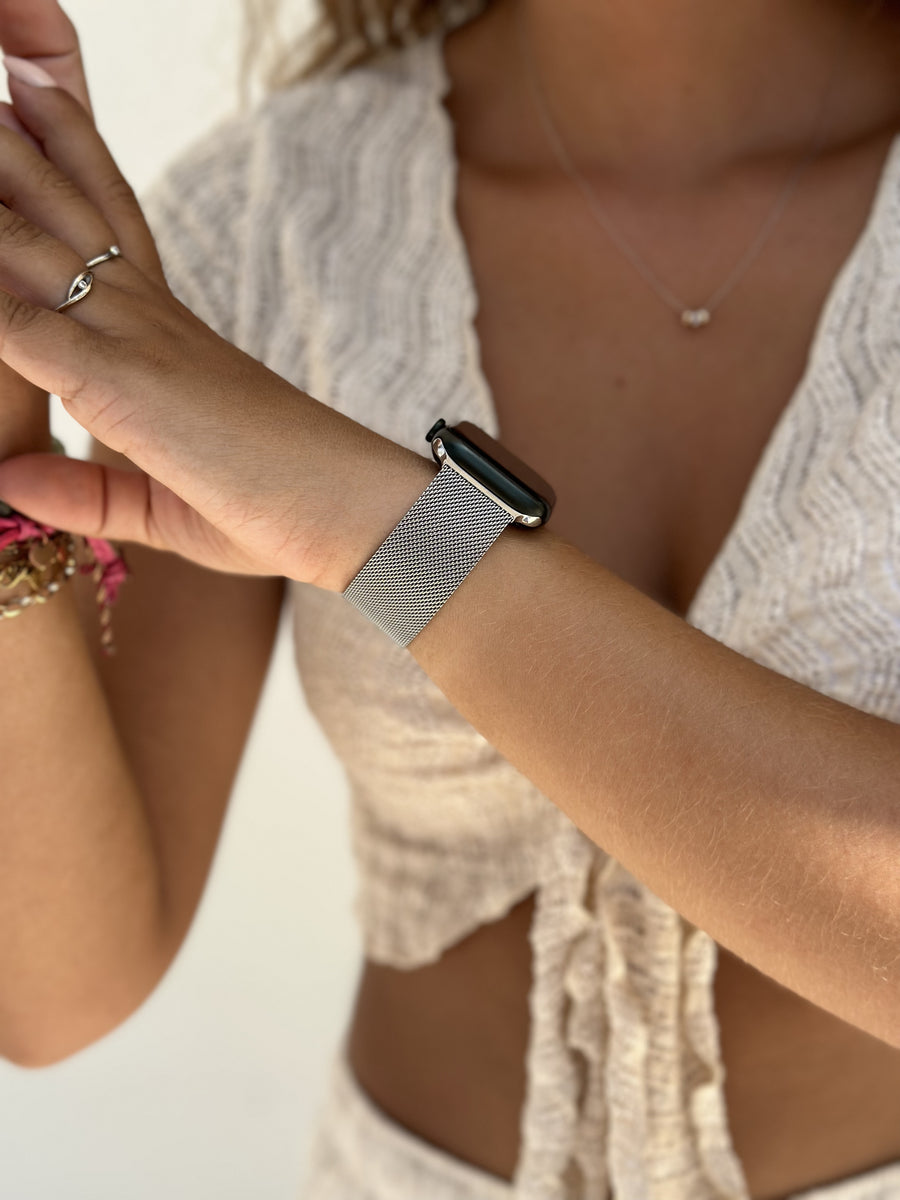 Apple Watch Milanese Armband Silber