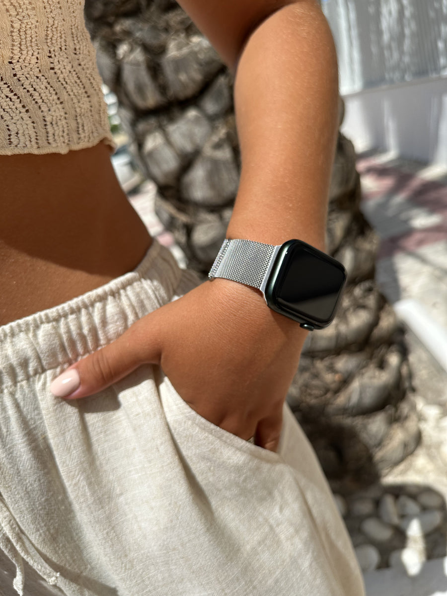 Apple Watch Milanese Armband Silber
