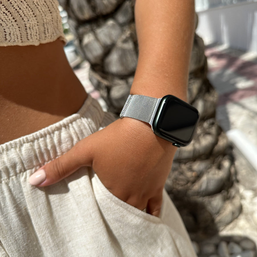 Apple Watch Milanese Armband Silber