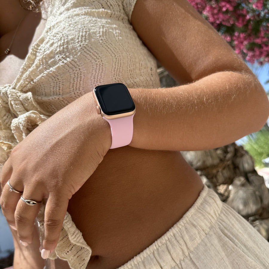 Bracelet silicone Apple Watch rose