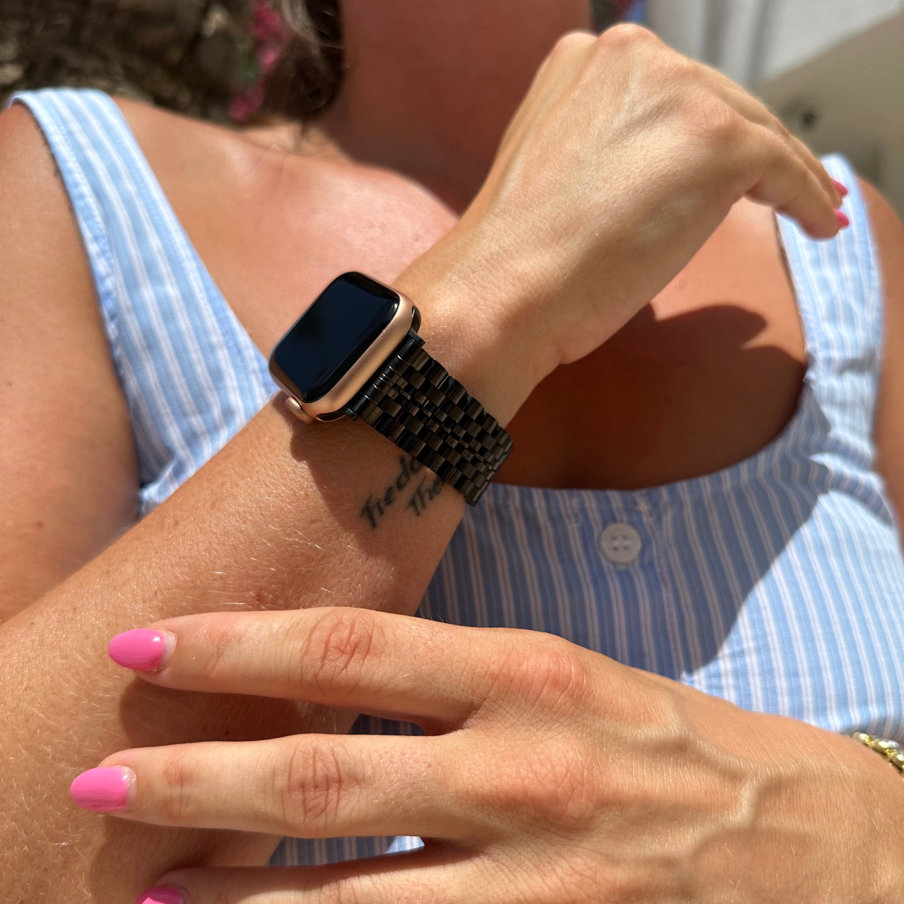 xoxo Wildhearts - Apple Watch stalen bandje zwart - 38/40/41/42mm