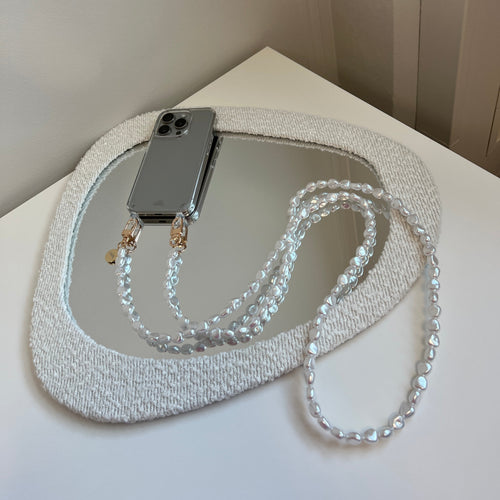 xoxo Wildhearts - iPhone 13 mini - Pearlfection Transparant Cord Case - Long cord