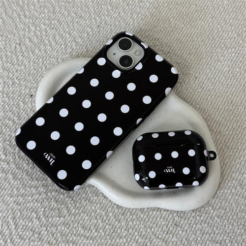 xoxo Wildhearts Polka Dots (Black) MagSafe - Double Layer - iPhone 16 Pro Max
