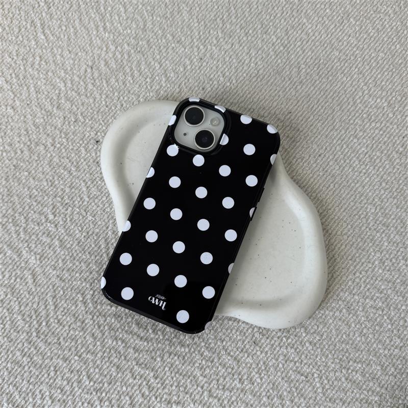 Polka Dots (Black) MagSafe - Double Layer - iPhone 14 Pro Max