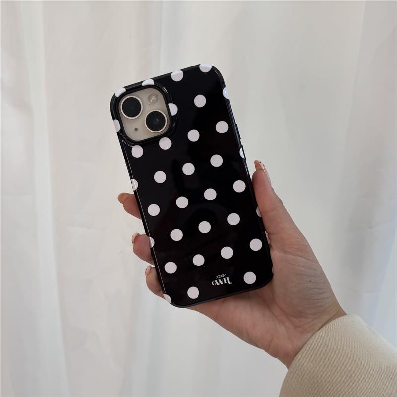 Polka Dots (Black) MagSafe - Double Layer - iPhone 14 Pro Max