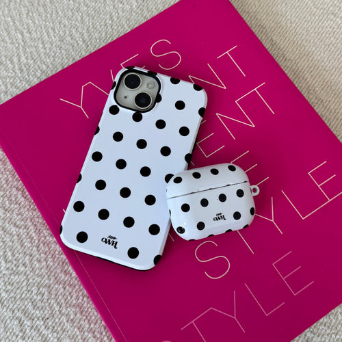 xoxo Wildhearts Polka Dots (White) MagSafe - Double Layer - iPhone 15 Pro