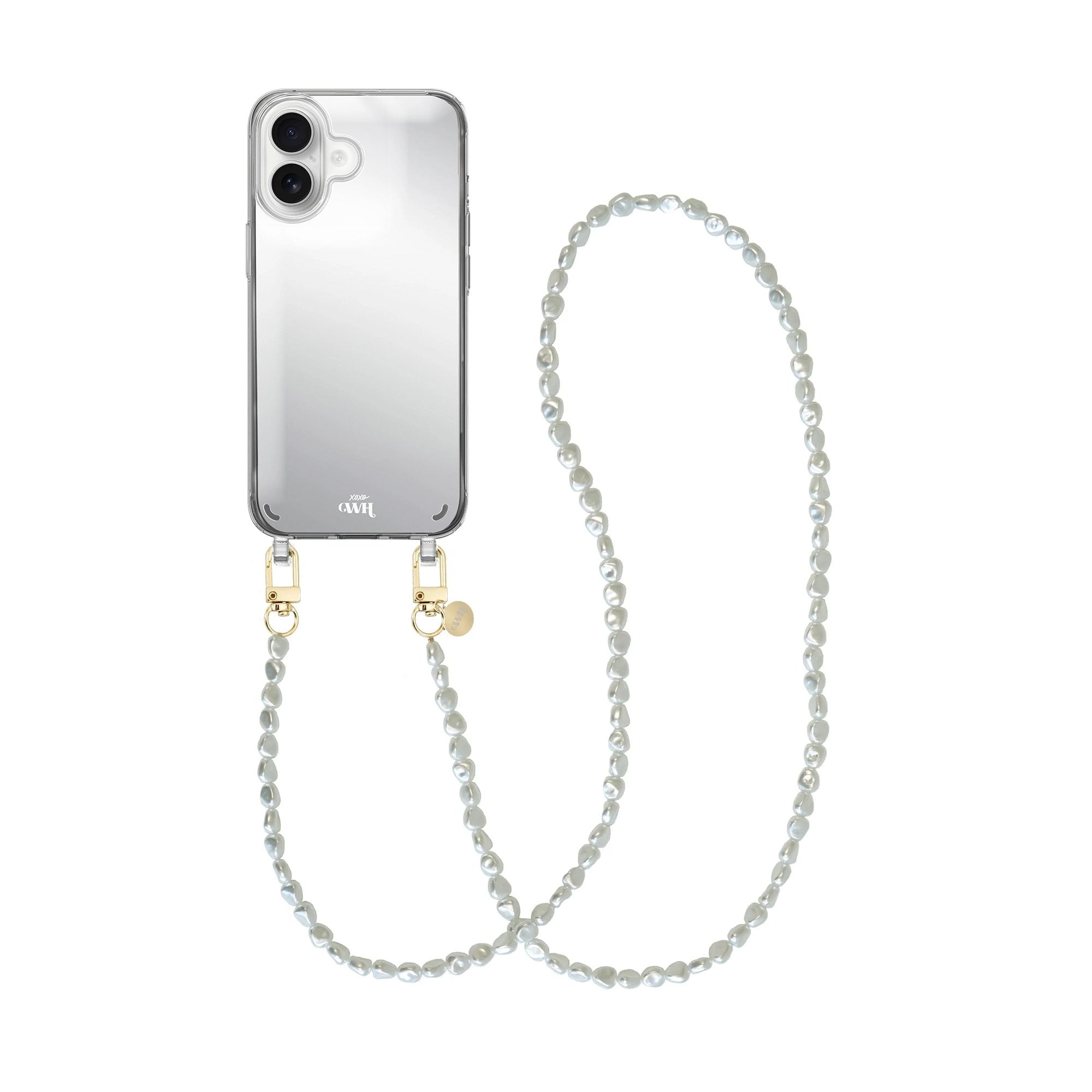 xoxo Wildhearts iPhone 16 - Pearlfection Mirror Cord Case - Long cord