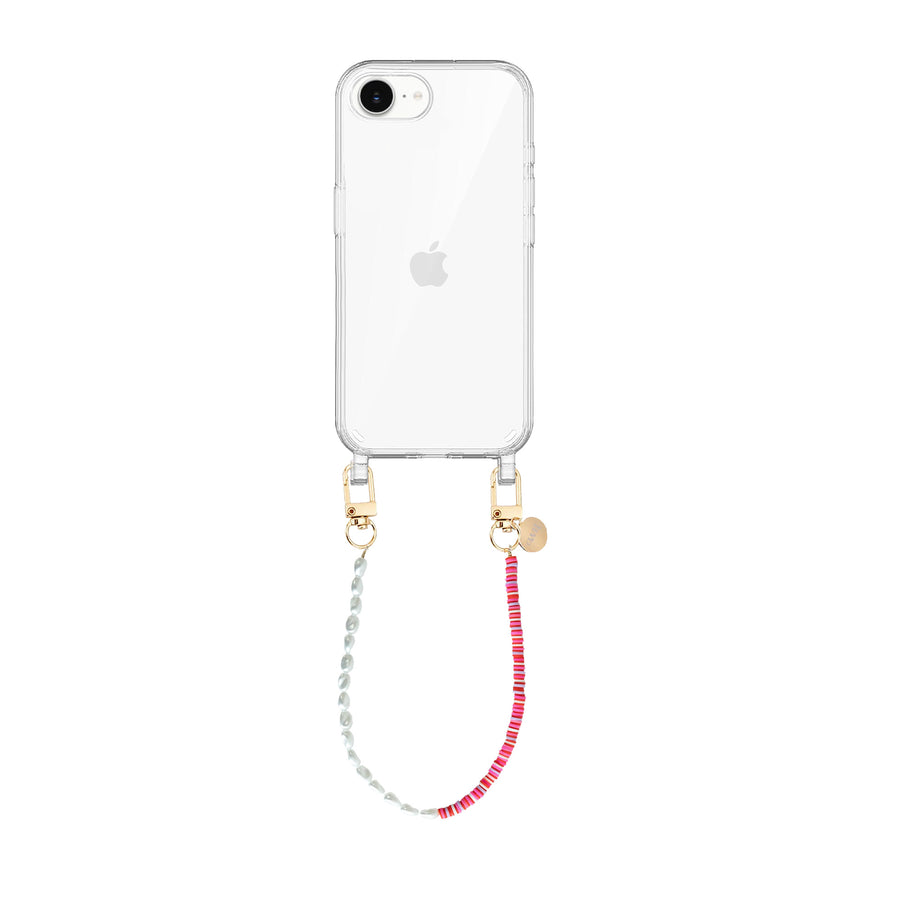 iPhone 16e - Island Girl Transparant Cord Case - Short Cord