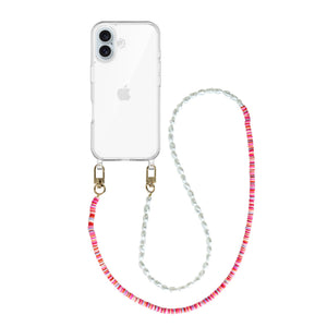 xoxo Wildhearts iPhone 17 - Island Girl Transparant Cord Case - Long Cord