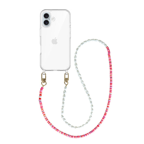 xoxo Wildhearts iPhone 17 - Island Girl Transparant Cord Case - Long Cord