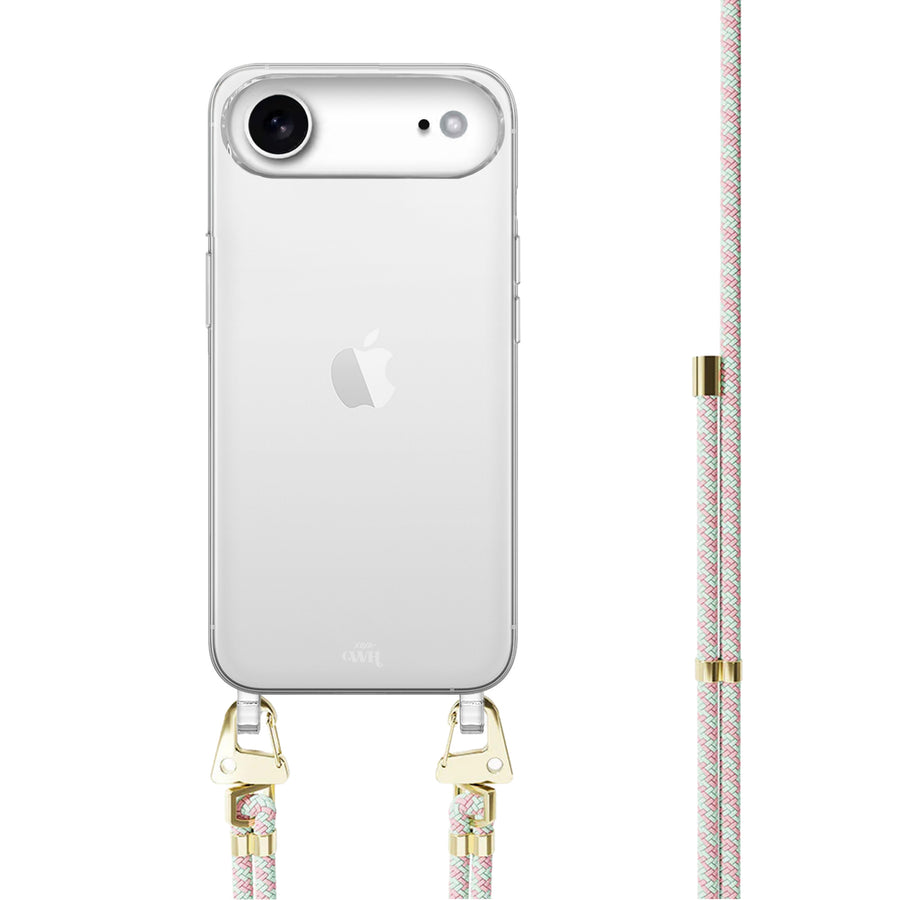 iPhone 17 Air - Aqua Pink Transparant Cord Case