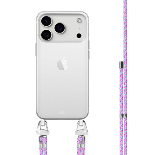 xoxo Wildhearts iPhone 17 Pro - Purple Fever Transparant Cord Case