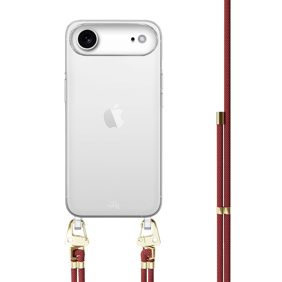 iPhone 17 Air - Red Rules Transparant Cord Case