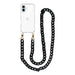 iPhone 16 Plus - Marble Black Transparant Cord Case - Long Cord