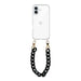 iPhone 16 - Marble Black Transparant Cord Case - Short Cord