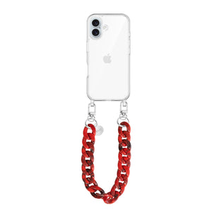 xoxo Wildhearts iPhone 17 - Red Roses Transparant Cord Case - Short Cord