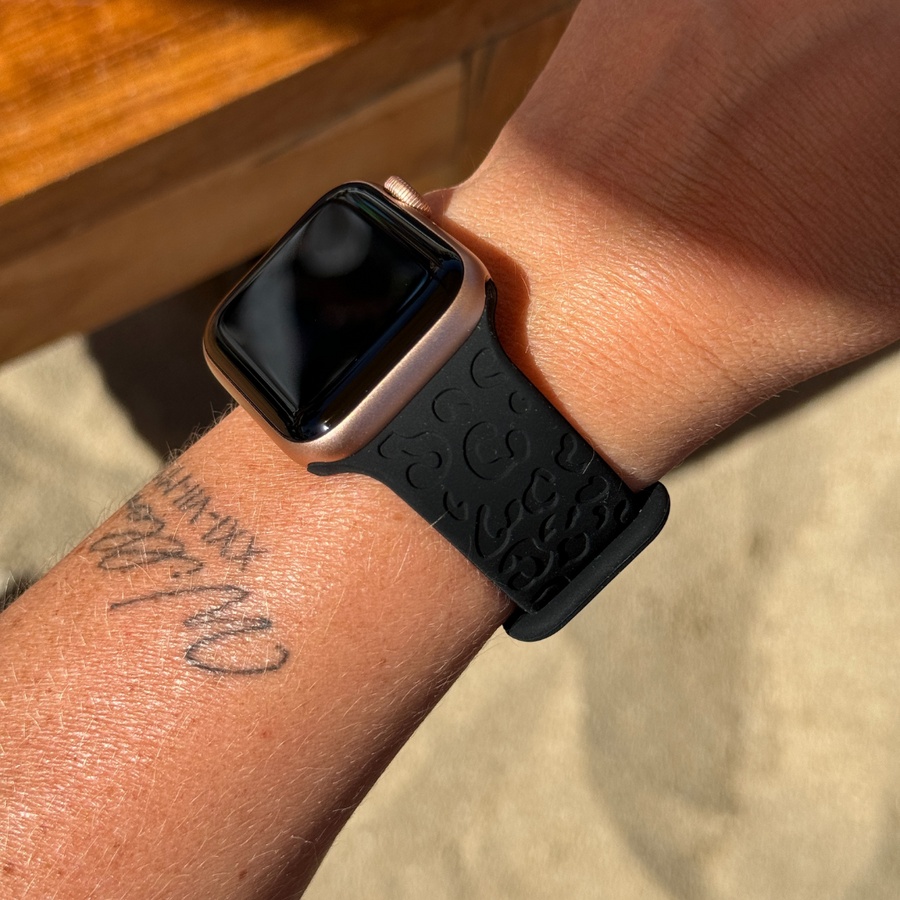 xoxo Wildhearts - Apple Watch siliconen bandje Leopard Print - black - 38/40/41/42mm
