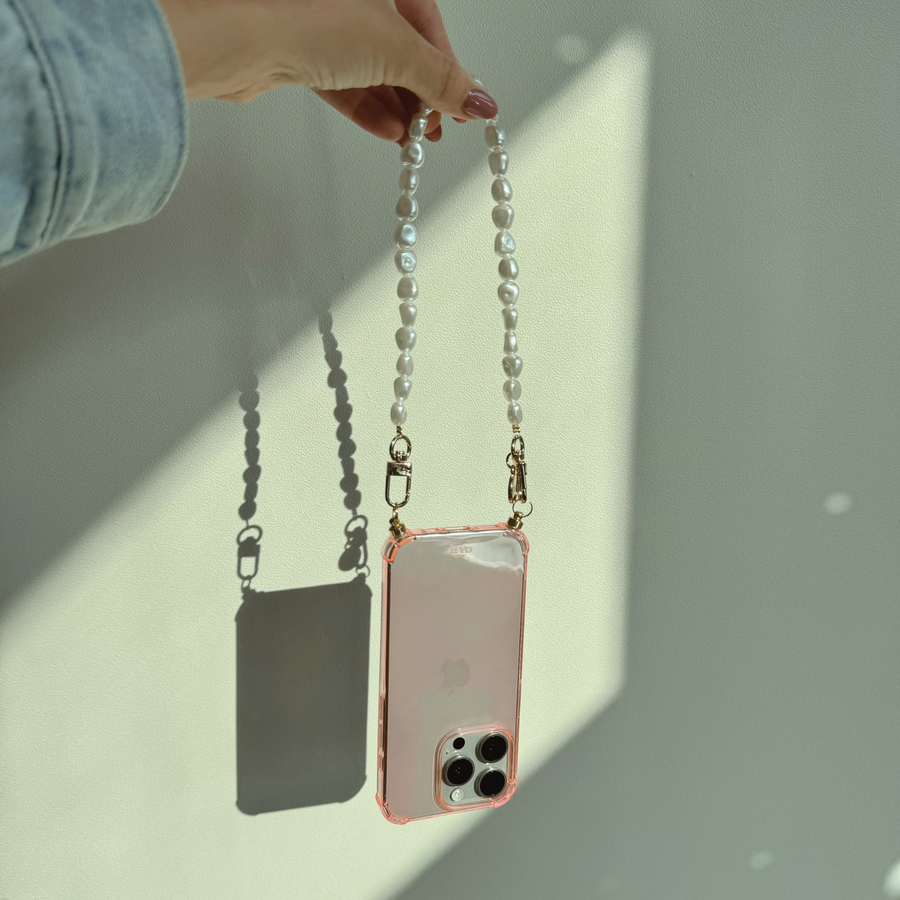 xoxo Wildhearts - iPhone 15 Pro Max - Pearlfection Cord Case Pink - Short Cord