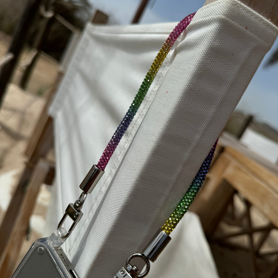 xoxo Wildhearts - iPhone 15 Plus - Rainbow Diamonds Transparant Cord Case